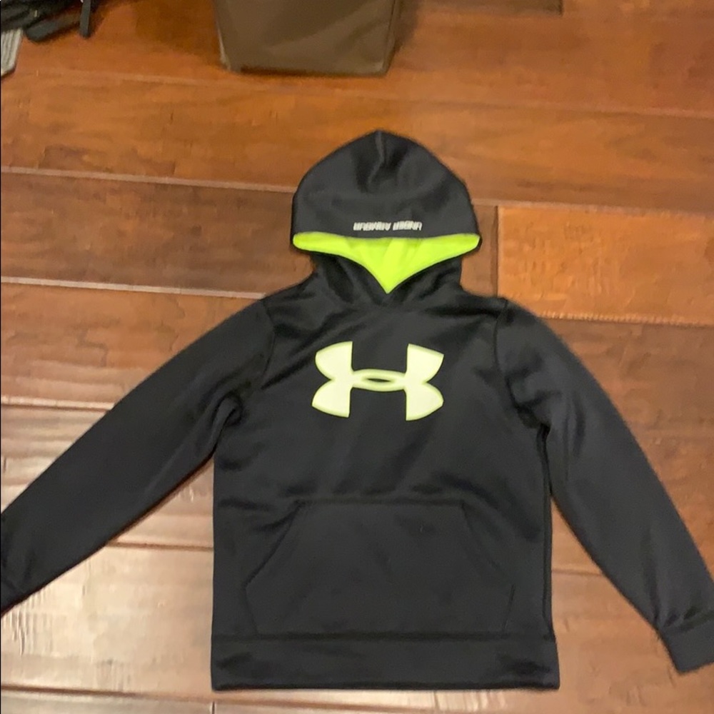 under armor black and neon green hoodie